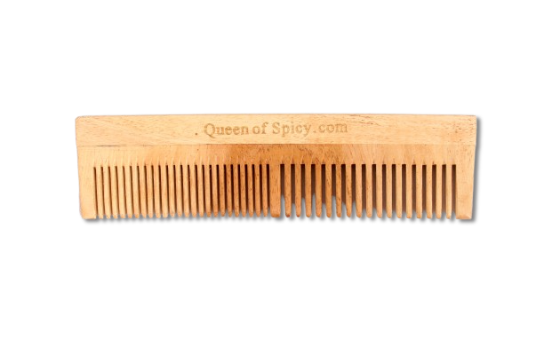 Elegant Lily Neem Wood Comb – Gentle Detangling & Sustainable Grooming