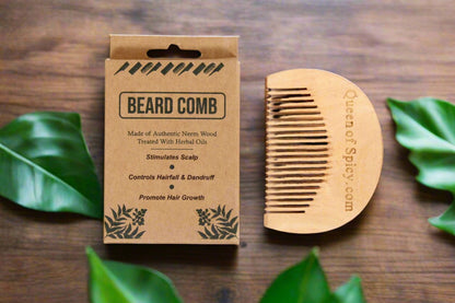 Authentic Neem Wood Beard Comb – Anti-Frizz & Sustainable Grooming Solution