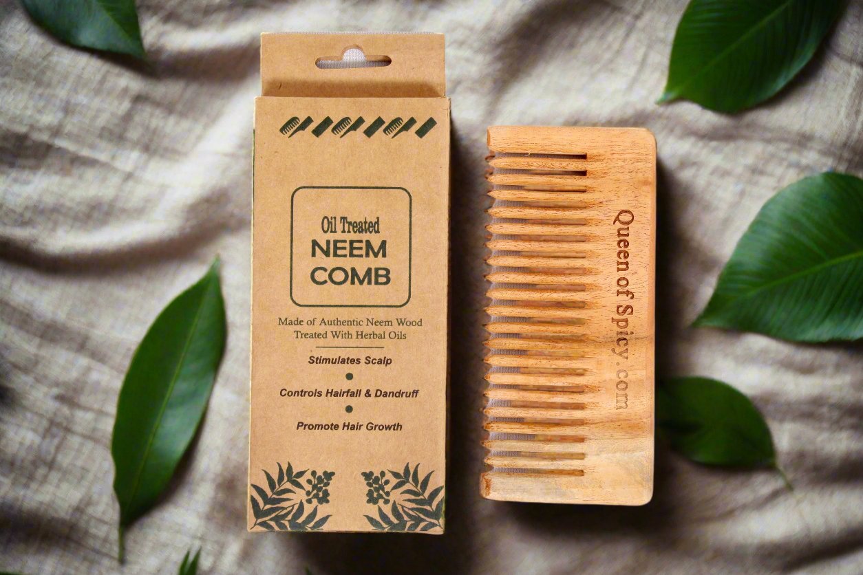 Travel-Friendly Small Bamboo Neem Comb – Anti-Static & Eco-Conscious
