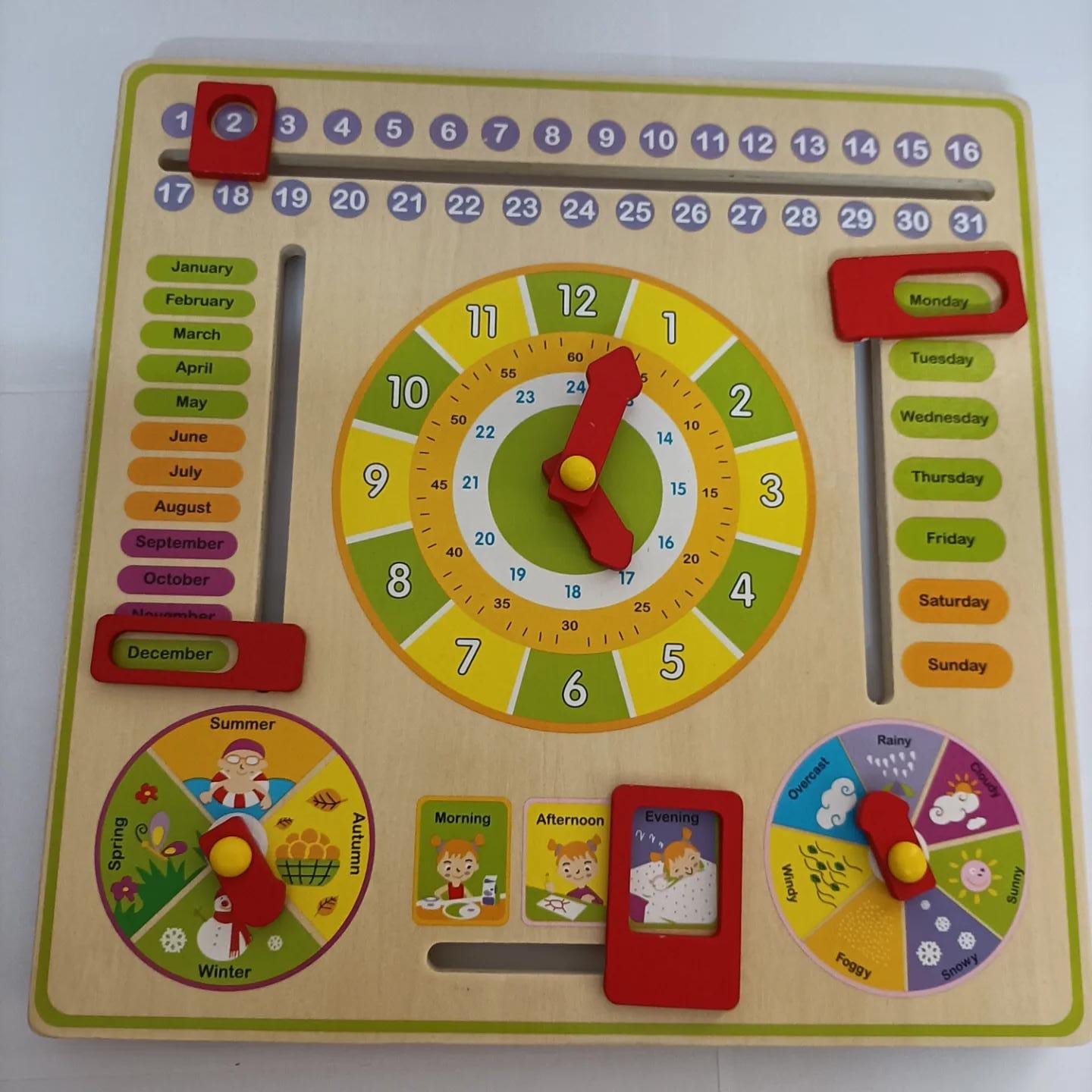 Wooden Multifunctional Calender Clock