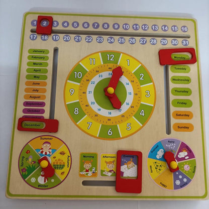 Wooden Multifunctional Calender Clock